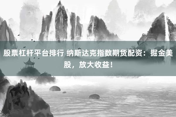 股票杠杆平台排行 纳斯达克指数期货配资：掘金美股，放大收益！
