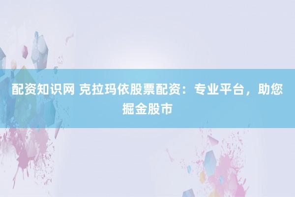 配资知识网 克拉玛依股票配资：专业平台，助您掘金股市